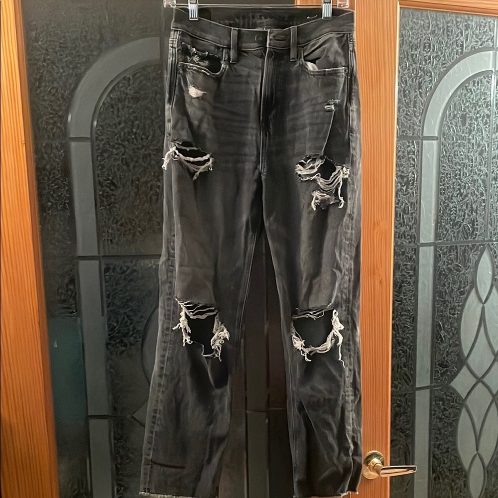 Stylish Black Distressed American Eagle Jeans